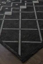 Sifor Modern Antrasit Yıkanabilir Polyester Makine Halısı - Görsel 2