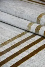 Haute Çerçeveli Gri Polyester Makine Halısı - Görsel 7