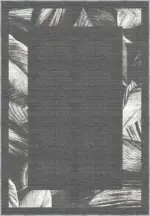 Triana Çerçeveli Gri Polyester ve Pamuklu Yıkanabilir Kaydırmaz Taban Dijital Baskı Halı