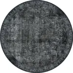 Barris Klasik Siyah Polyester ve Pamuklu Yıkanabilir Kaydırmaz Taban Dijital Baskı Halı - Görsel 7