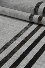 Puits Çerçeveli Krem Polyester Makine Halısı - Görsel 7