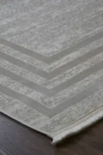 Douve Çerçeveli Krem Polyester Makine Halısı - Görsel 2