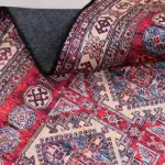 Fratte Çerçeveli Eskitme Kırmızı Polyester ve Pamuklu Kaydırmaz Tabanlı Dijital Baskı Halı - Görsel 5