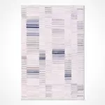 Labaro Çizgili Beyaz Taft Akrilik Pamuk Tabanlı Makine Halısı - Görsel 2