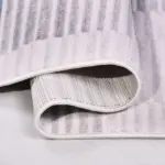 Labaro Çizgili Beyaz Taft Akrilik Pamuk Tabanlı Makine Halısı - Görsel 4