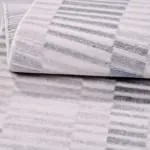 Labaro Çizgili Beyaz Taft Akrilik Pamuk Tabanlı Makine Halısı - Görsel 5