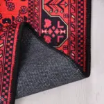 Siano Çerçeveli Kırmızı Polyester ve Pamuklu Kaydırmaz Tabanlı Dijital Baskı Halı - Görsel 3