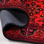 Siano Çerçeveli Kırmızı Polyester ve Pamuklu Kaydırmaz Tabanlı Dijital Baskı Halı - Görsel 4