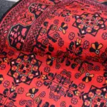 Siano Çerçeveli Kırmızı Polyester ve Pamuklu Kaydırmaz Tabanlı Dijital Baskı Halı - Görsel 5