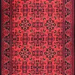 Siano Çerçeveli Kırmızı Polyester ve Pamuklu Kaydırmaz Tabanlı Dijital Baskı Halı