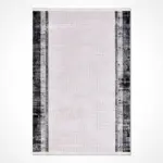 Telese Çerçeveli Gri Triko ve Akrilik İplikli Pamuk Tabanlı Makine Halısı - Görsel 2