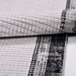 Telese Çerçeveli Gri Triko ve Akrilik İplikli Pamuk Tabanlı Makine Halısı - Görsel 5