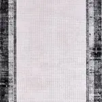Telese Çerçeveli Gri Triko ve Akrilik İplikli Pamuk Tabanlı Makine Halısı Telese Çerçeveli Gri Triko ve Akrilik İplikli Pamuk Tabanlı Makine Halısı