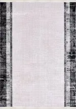 Telese Çerçeveli Gri Triko ve Akrilik İplikli Pamuk Tabanlı Makine Halısı