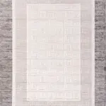 Vasto Çerçeveli Krem Triko ve Akrilik İplikli Pamuk Tabanlı Makine Halısı Vasto Çerçeveli Krem Triko ve Akrilik İplikli Pamuk Tabanlı Makine Halısı