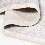 Pietro Klasik Göbekli Krem Akrilik Kaydırmaz Taban Makine Halısı - Görsel 3