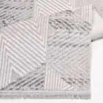 Montalto Geometrik Gri Akrilik Kaydırmaz Taban Makine Halısı - Görsel 6