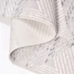 Montalto Geometrik Gri Akrilik Kaydırmaz Taban Makine Halısı - Görsel 5