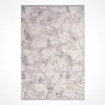 Marineo Geometrik Gri Akrilik Kaydırmaz Taban Makine Halısı - Görsel 2