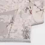 Marineo Geometrik Gri Akrilik Kaydırmaz Taban Makine Halısı - Görsel 6