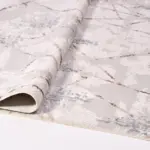 Marineo Geometrik Gri Akrilik Kaydırmaz Taban Makine Halısı - Görsel 3