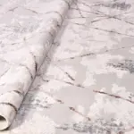 Marineo Geometrik Gri Akrilik Kaydırmaz Taban Makine Halısı - Görsel 5