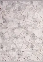 Marineo Geometrik Gri Akrilik Kaydırmaz Taban Makine Halısı