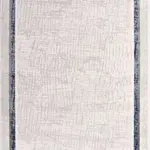 Samassi Çerçeveli Krem Akrilik Kaydırmaz Taban Makine Halısı