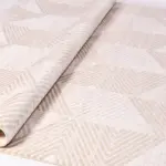 Sanluri Geometrik Krem Akrilik Kaydırmaz Taban Makine Halısı - Görsel 4