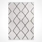 Mandas Geometrik Gri Akrilik Kaydırmaz Taban Makine Halısı - Görsel 2