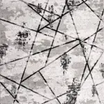 Senis Geometrik Gri Akrilik Kaydırmaz Taban Makine Halısı