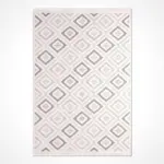 Apiro Geometrik Bej İskandinav Desenli Polyester Makine Halısı - Görsel 2