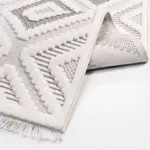 Apiro Geometrik Bej İskandinav Desenli Polyester Makine Halısı - Görsel 6