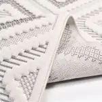 Apiro Geometrik Bej İskandinav Desenli Polyester Makine Halısı - Görsel 3