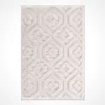 Fano Geometrik Bej İskandinav Desenli Polyester Makine Halısı - Görsel 2