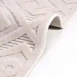 Fano Geometrik Bej İskandinav Desenli Polyester Makine Halısı - Görsel 5