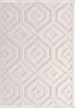 Fano Geometrik Bej İskandinav Desenli Polyester Makine Halısı