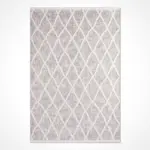 Sefro Geometrik Gri İskandinav Desenli Polyester Makine Halısı - Görsel 2