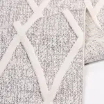 Sefro Geometrik Gri İskandinav Desenli Polyester Makine Halısı - Görsel 6