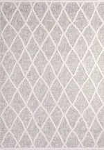 Sefro Geometrik Gri İskandinav Desenli Polyester Makine Halısı