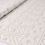 Vetere Geometrik Krem İskandinav Desenli Polyester Makine Halısı - Görsel 4