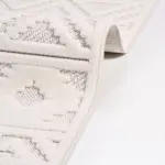 Vetere Geometrik Krem İskandinav Desenli Polyester Makine Halısı - Görsel 5