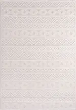 Vetere Geometrik Krem İskandinav Desenli Polyester Makine Halısı