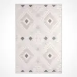 Urbino Geometrik Bej İskandinav Desenli Polyester Makine Halısı - Görsel 2