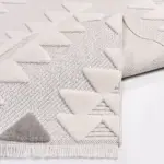 Urbino Geometrik Bej İskandinav Desenli Polyester Makine Halısı - Görsel 5