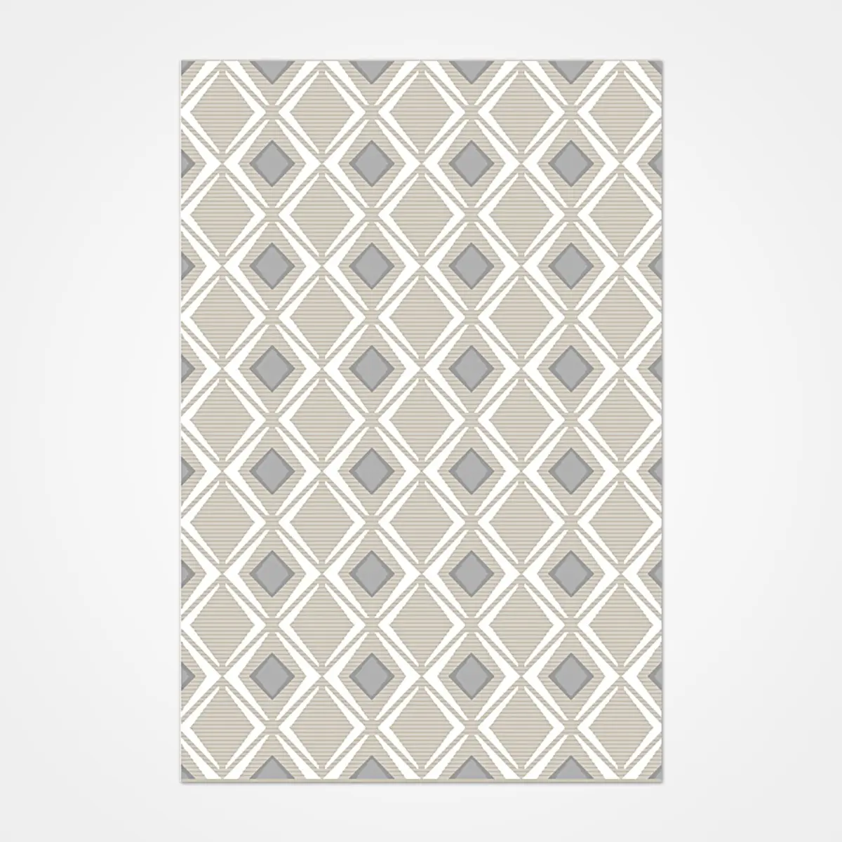 Lunano Geometrik Gri İskandinav Desenli Polyester Makine Halısı - Görsel 2