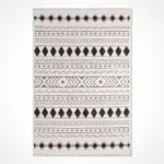 Loiano Geometrik Bej İskandinav Desenli Polyester Makine Halısı - Görsel 2