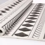 Loiano Geometrik Bej İskandinav Desenli Polyester Makine Halısı - Görsel 4