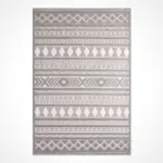 Sasso Geometrik Gri İskandinav Desenli Polyester Makine Halısı - Görsel 2