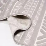 Sasso Geometrik Gri İskandinav Desenli Polyester Makine Halısı - Görsel 3